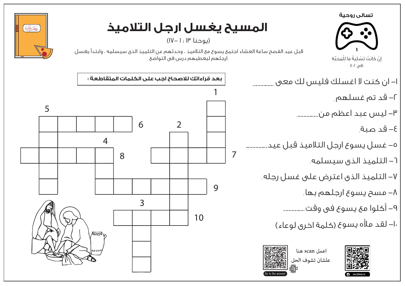 معاينة المسيح يغسل أرجل تلاميذه